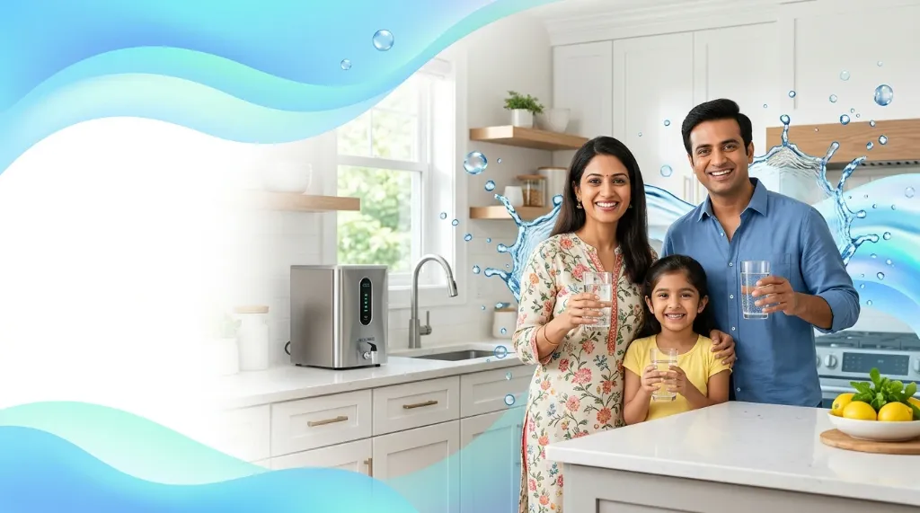 Happy family enjoying pure, mineral-rich drinking water from Urban Products