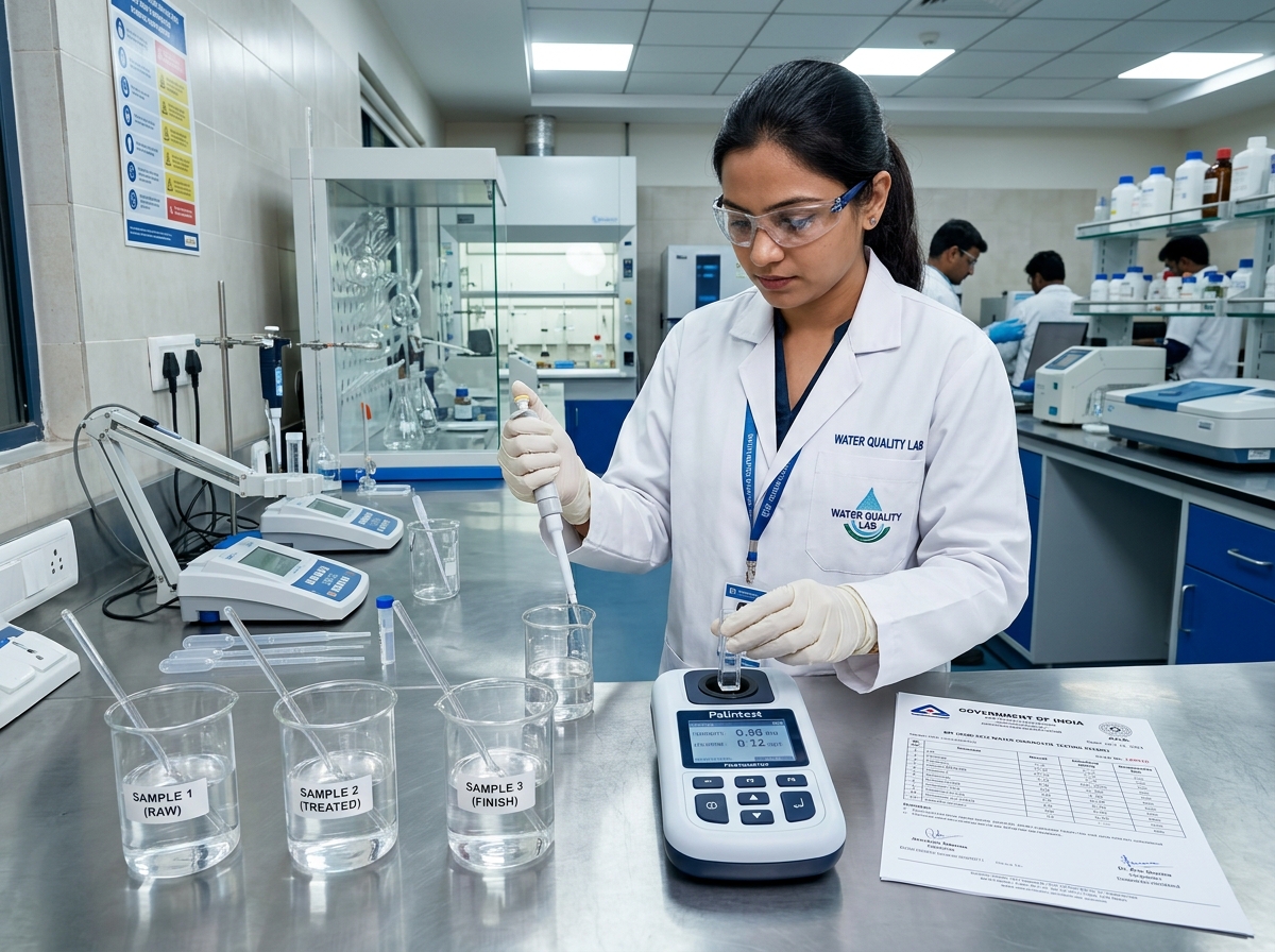 Certified laboratory water testing for BIS 10500 compliance